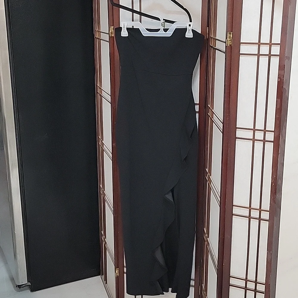 Formal Black Strapless Gown, Size Medium - Picture 2 of 4